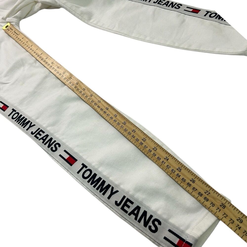 Tommy Jeans White Skinny Jeans Logo Tape Stripe Womens Size 00 NWT - Picture 5 of 7